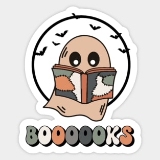 Booooks Halloween Ghost Boo Book Reader Librarian Costume Sticker